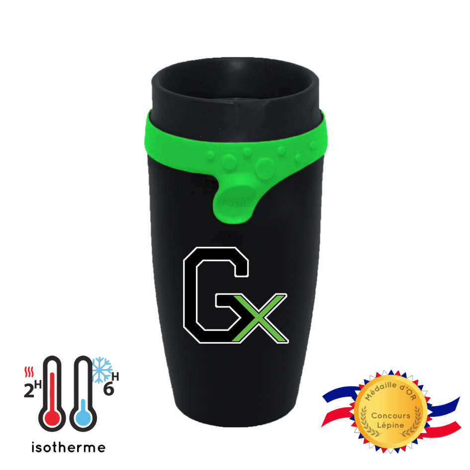 MUG TWIZZ Gx Néolid 350ML Noir/Vert